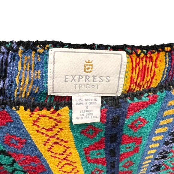 VTG Express Tricot Women Multicolor Long Sleeve Pullover Sweater Size S - Picture 3 of 12